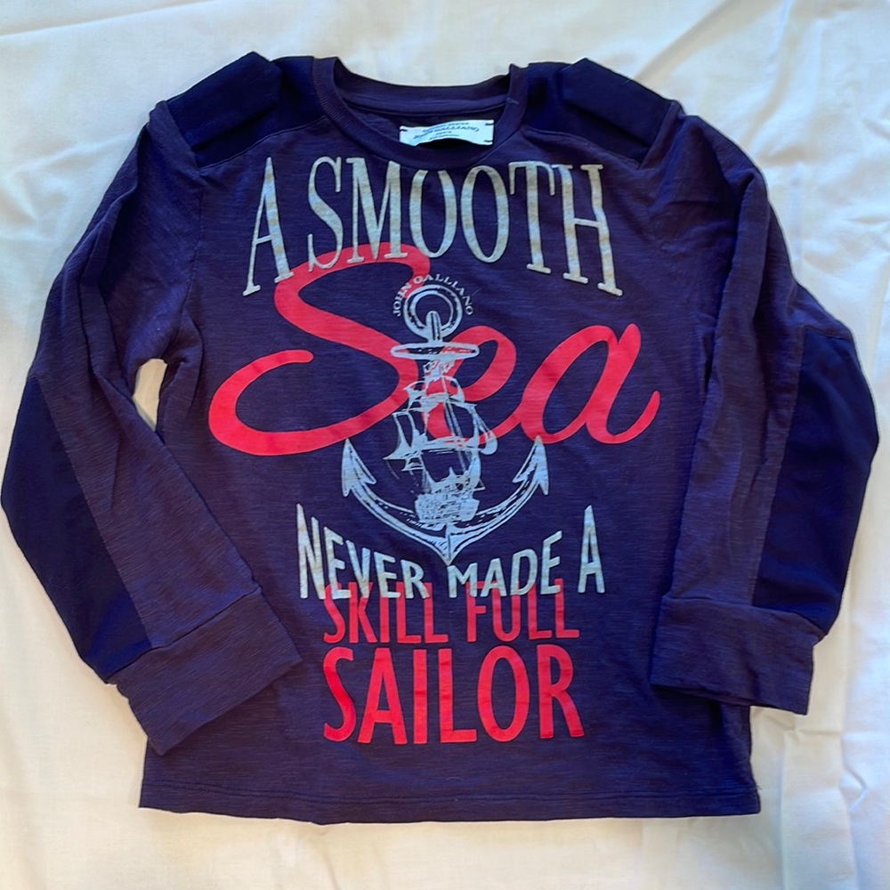 Girls John Galliano jersey shirt long sleeve, size 6